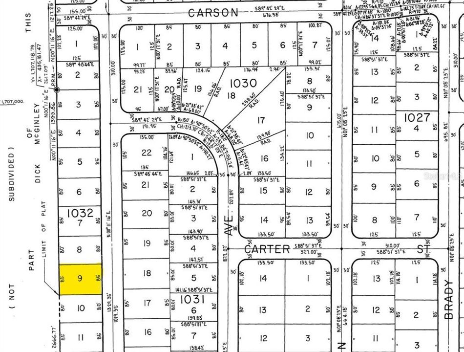 Lot dimensions Marion County Plat