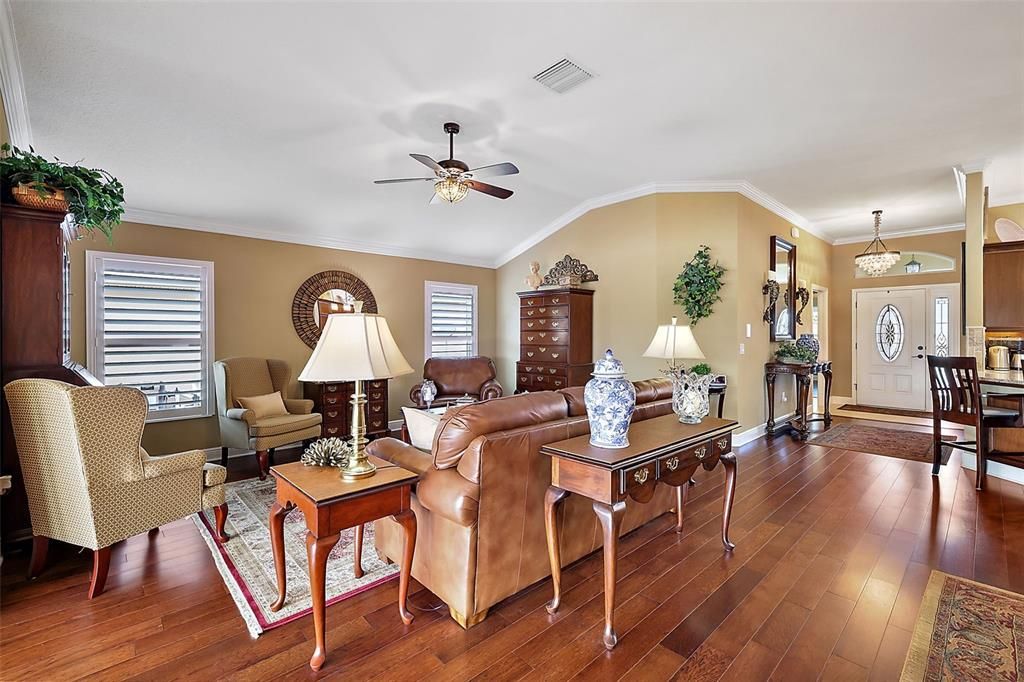 Living area w/Plantation shutters