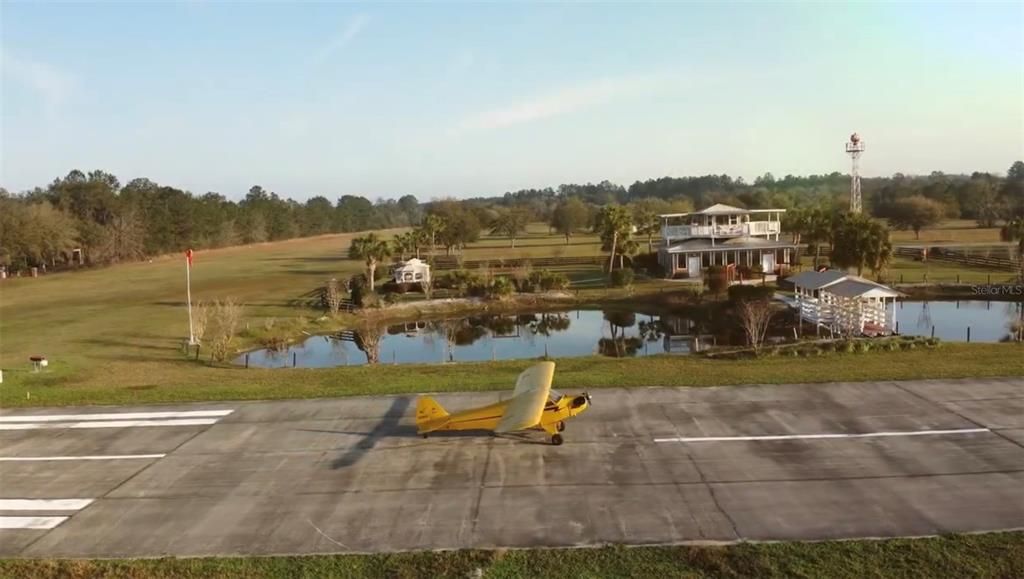 Paved Runway in front of Clubhouse
