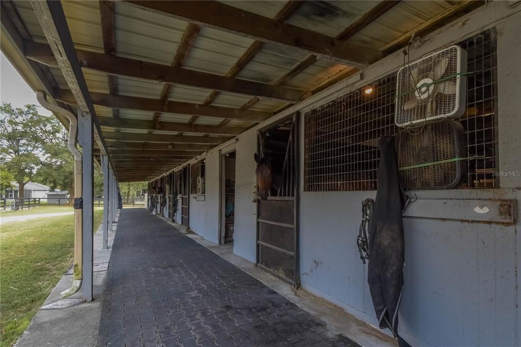 Out side stalls with rubber pavers
