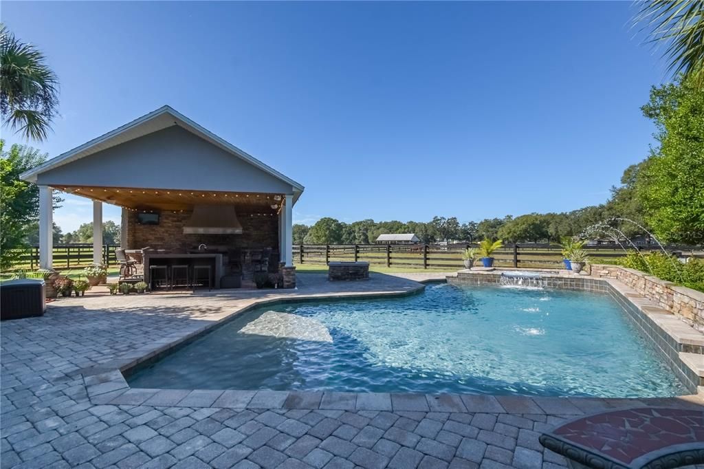 Pool with Tiki Hut