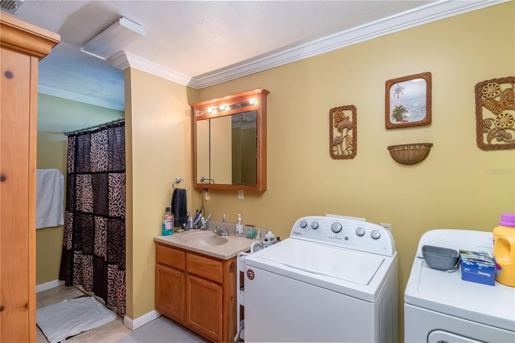 Laundry room / bathroom in barn apartment