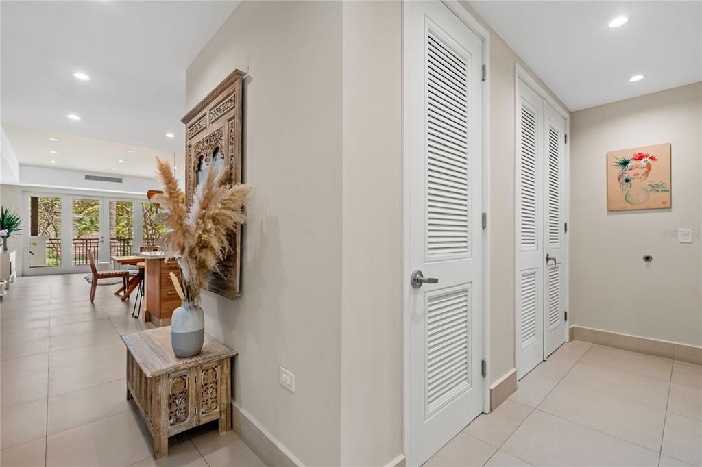 hallway to living room area