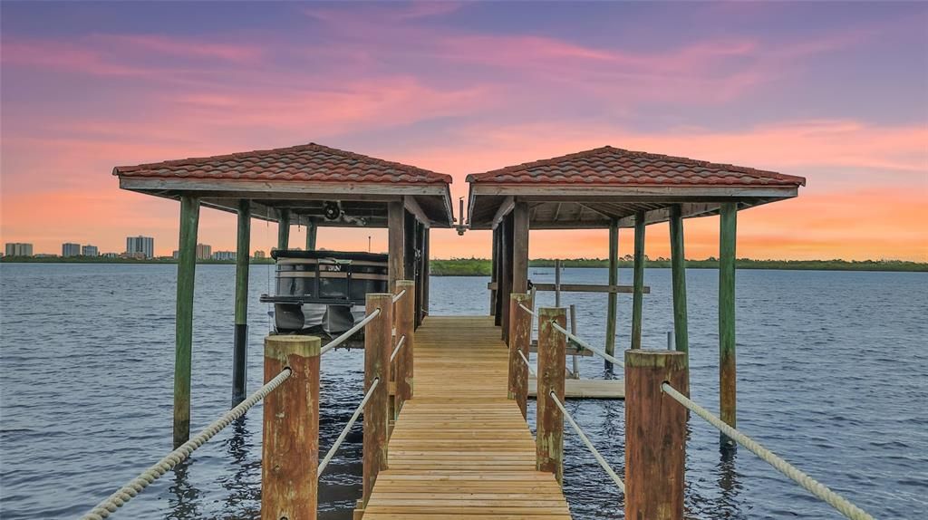 Four covered docks.