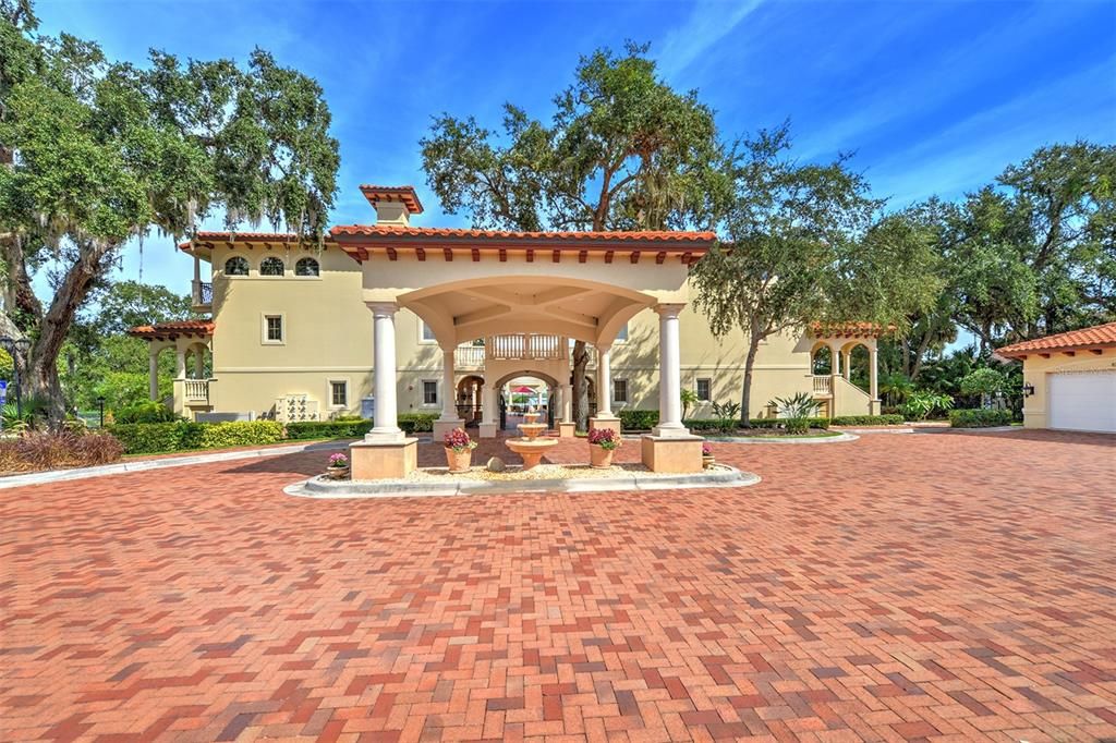 Main entry into pool courtyard area.