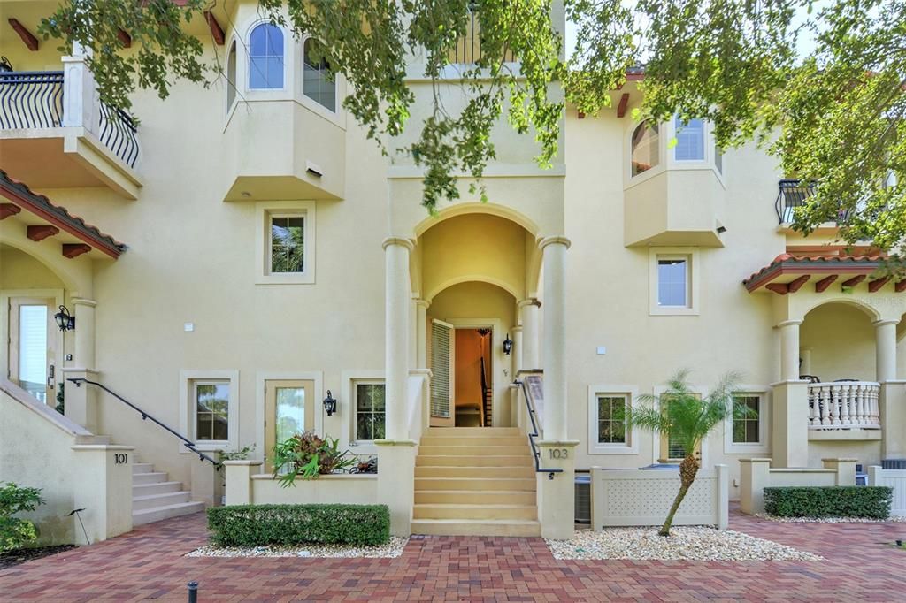 Main entrance to the unit. This is one of four entrances into the townhome.