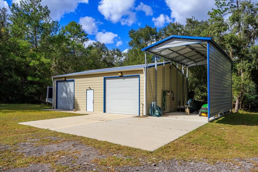 Detached metal garage