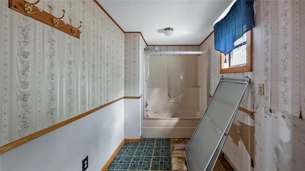 Master Bathroom that has been gutted. Owner has the purchase new double sink/vanity