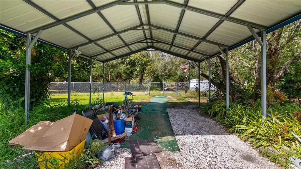 Metal double stall canopy carport