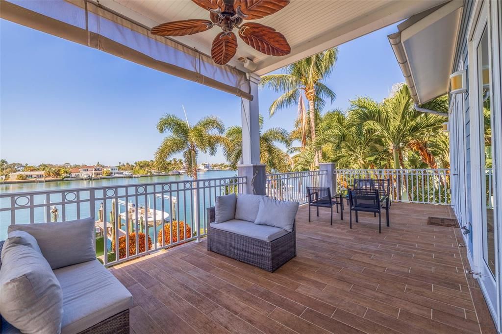 Main Level Outdoor Covered Porch and open Patio Combo, Best of Both with sunset water views! Floor 2 with exterior access to Ground Level Pool area, dock, etc.