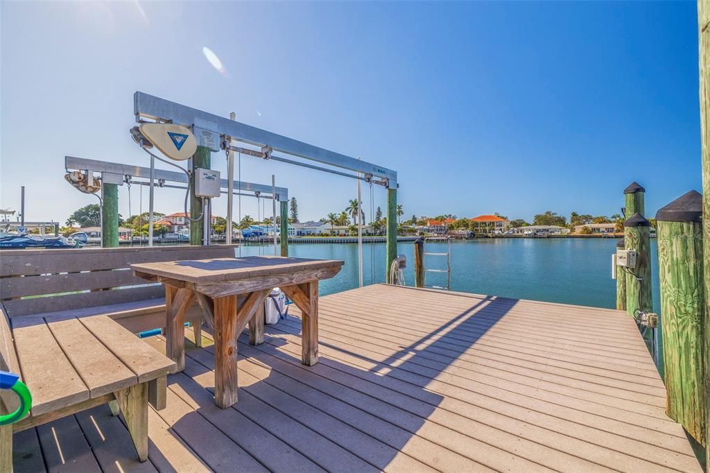 Waterfront West exposure views over St Pete Beach. Two boat lifts (13,000 lbs + 10,000 lbs)