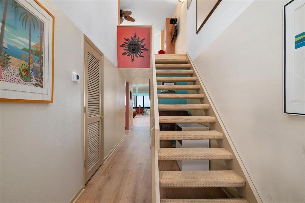 High ceilings in the foyer and added bonus to this condo.