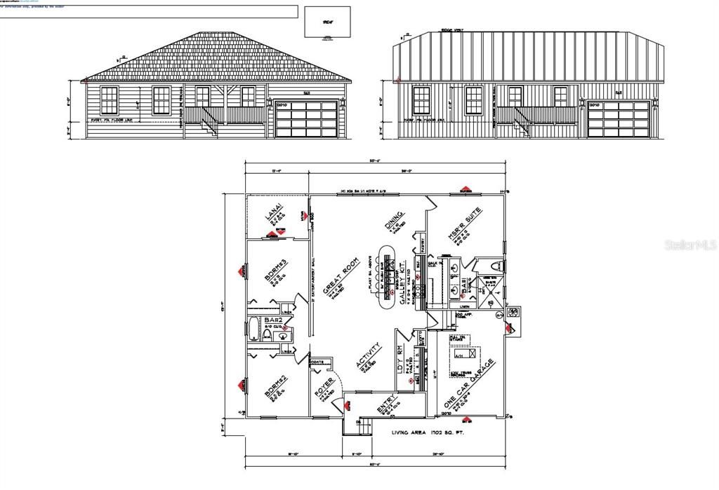 Rendering of house that could be built on existing slab.