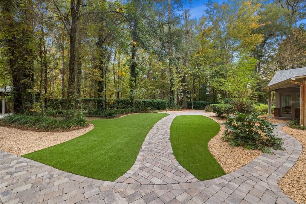 turf backyard area