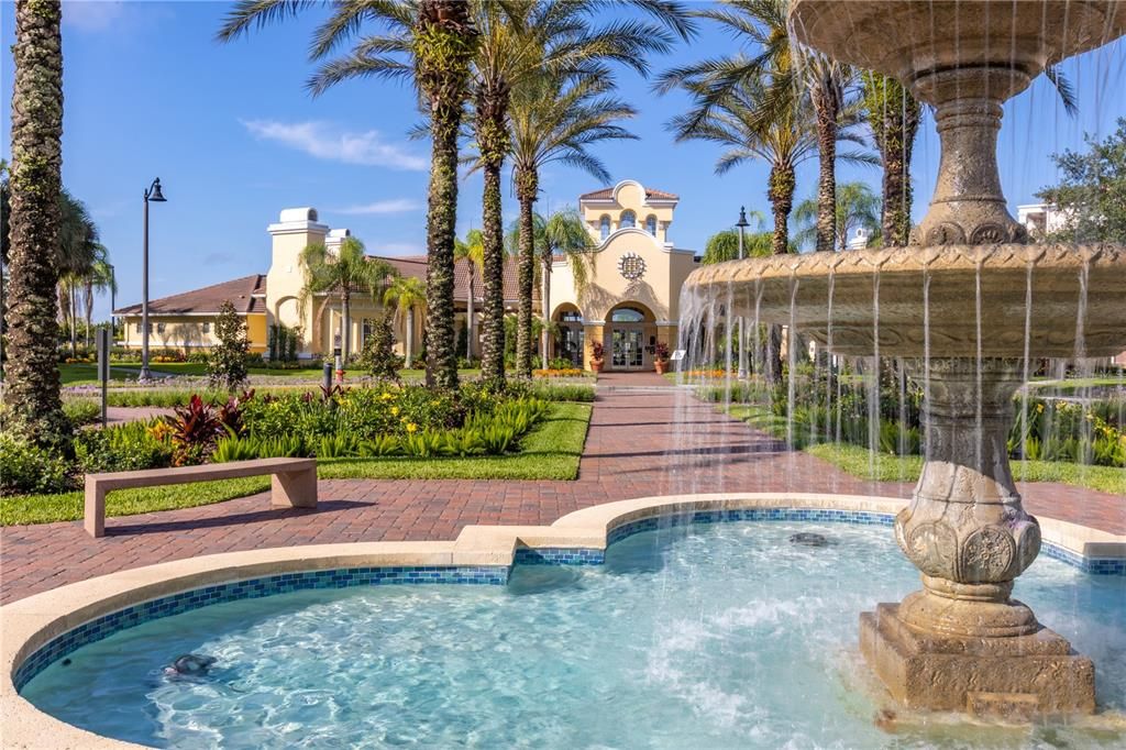 ClubHouse - front entry fountain