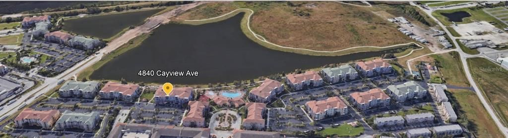 Vista Cay - Aerial View with condo location marked