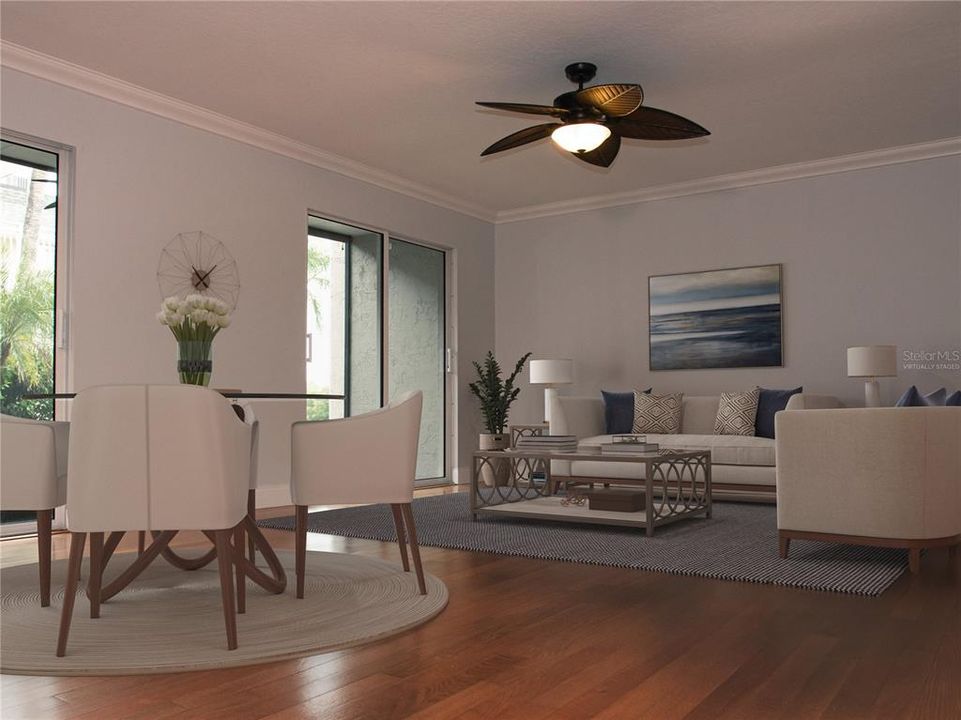 Virtually staged great room