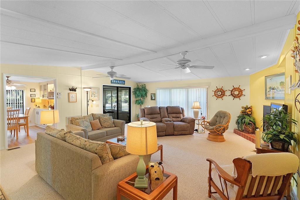 Living Room View into Dining Room/  Dining 12x12Ft