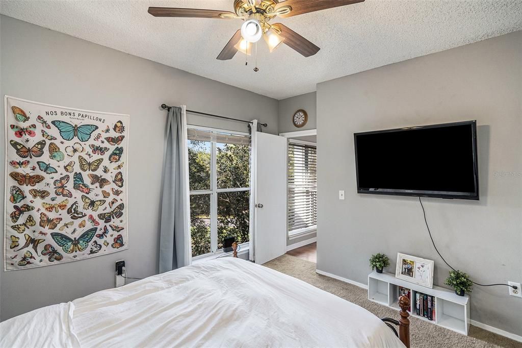 The master bedroom with a large window!