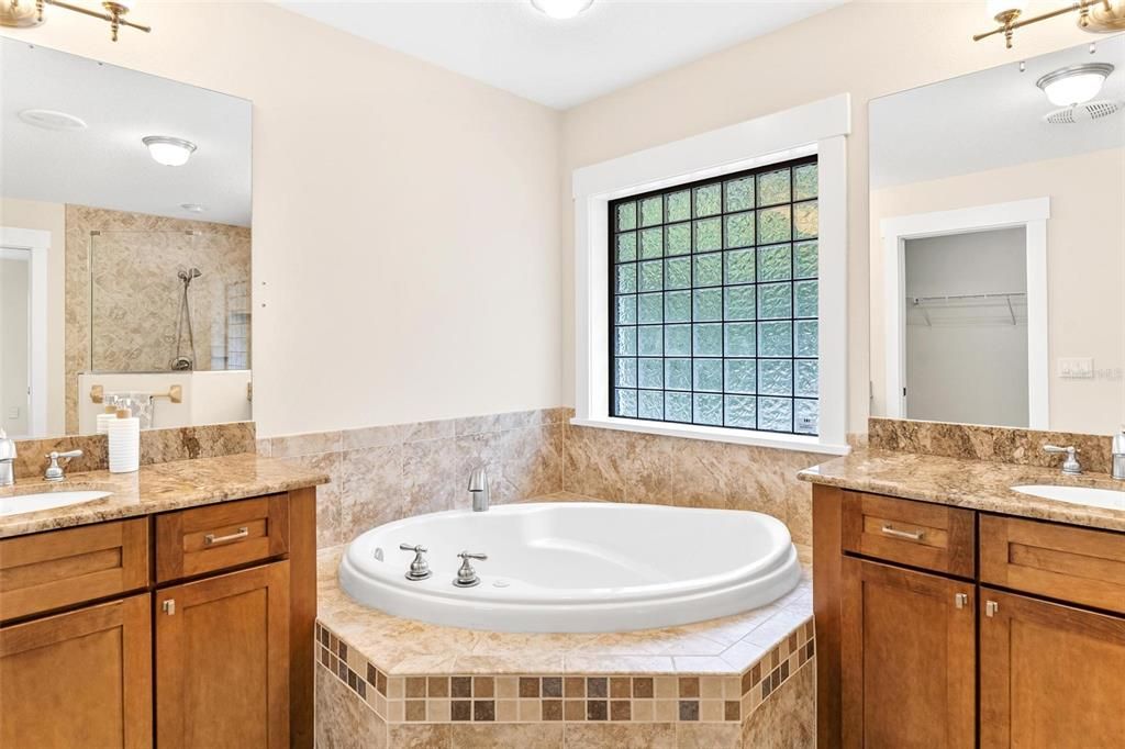 Primary Bathroom with Dual Vanities