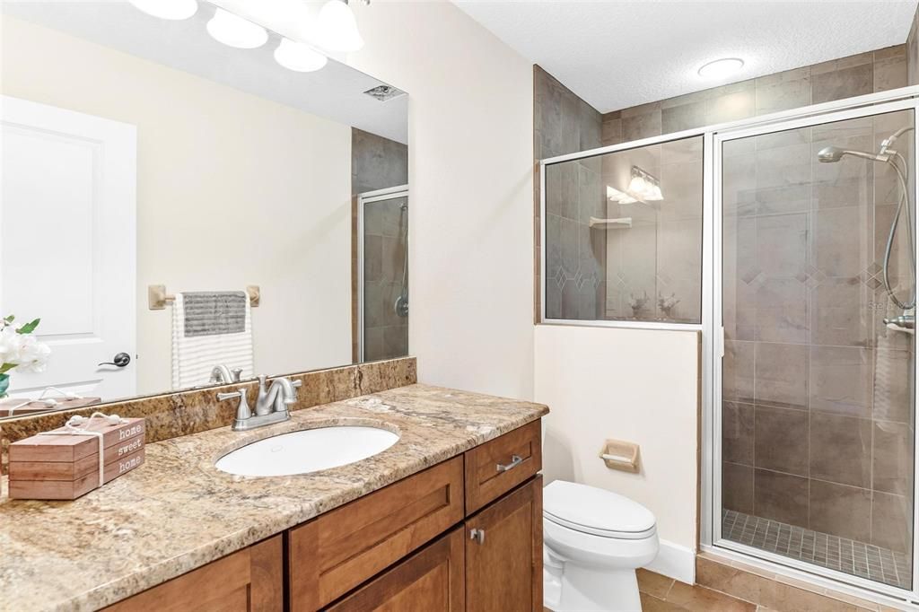 Guest Bath with raised vanities