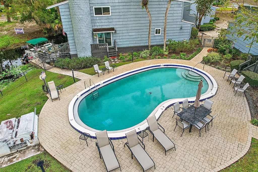 Community pool which is fronting on the St. Johns River.  You can relax here after a day on the river enjoying your favorite water sports.