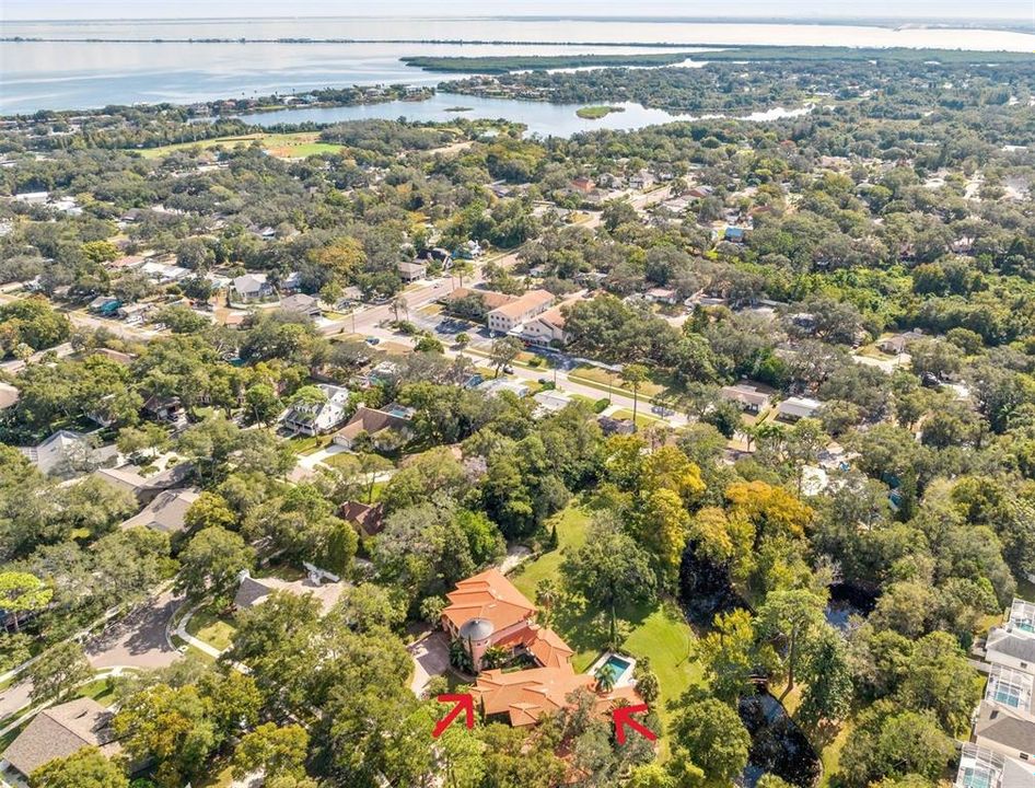 Drone view of the property, location to the water!