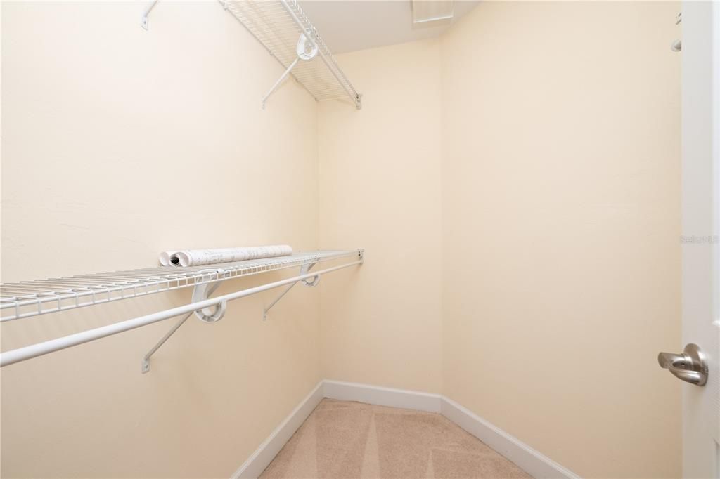 Large, walk-in closet in master