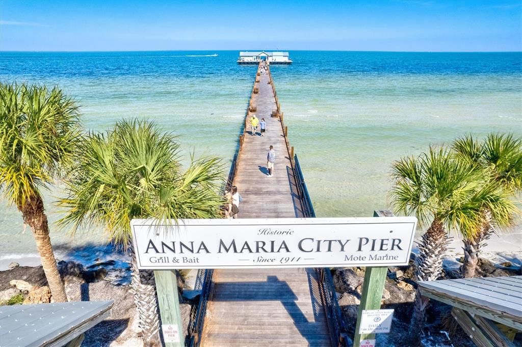 The Anna Maria City Pier at the end of Pine Ave.