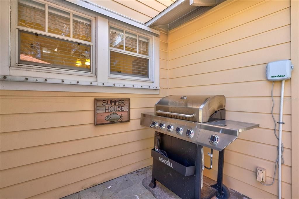 BBQ grill area on back deck