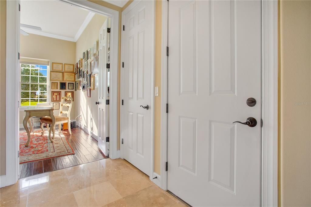 Entry to 3rd bedroom, closet and garage