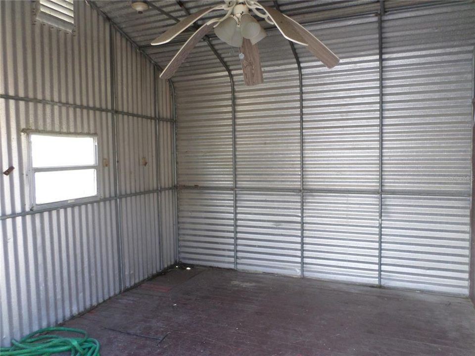 Inside storage building