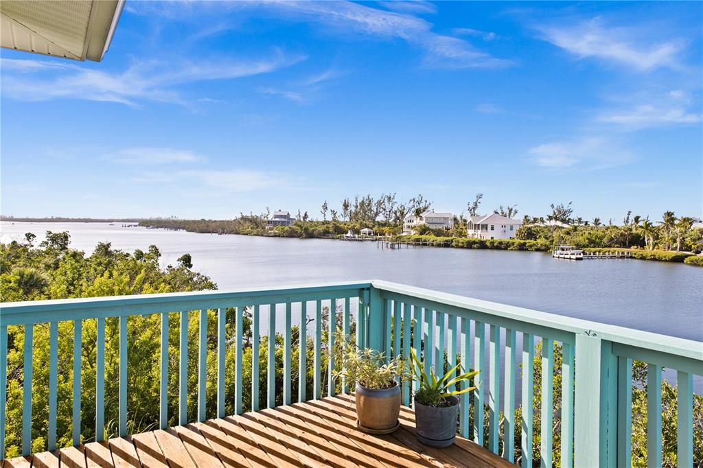 Outside views from Owner's Suite Deck.  You  are looking straight down across the entrance to Kettle Harbor directly into the Intracoastal Waterway.