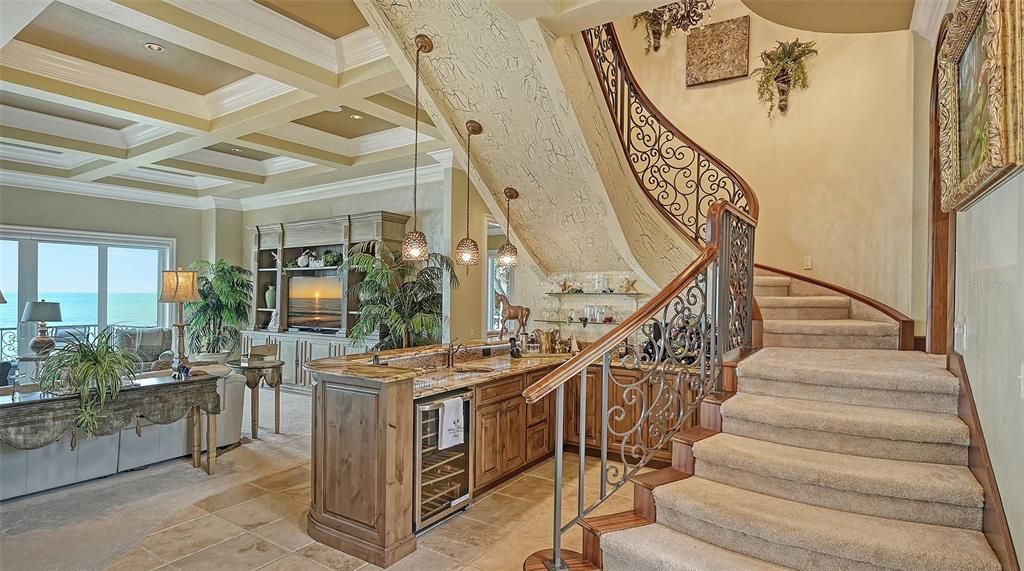 Staircase & Wet Bar