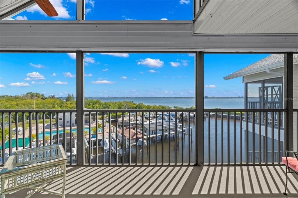 Main level balcony with River views