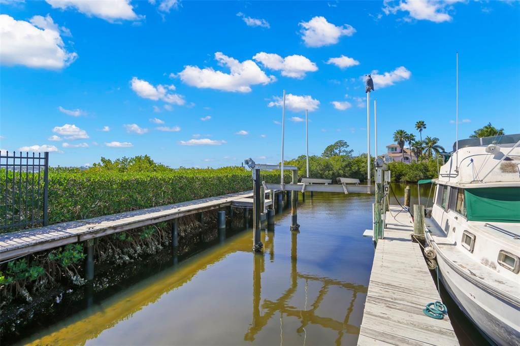 Boat slip with lift, deeded to unit