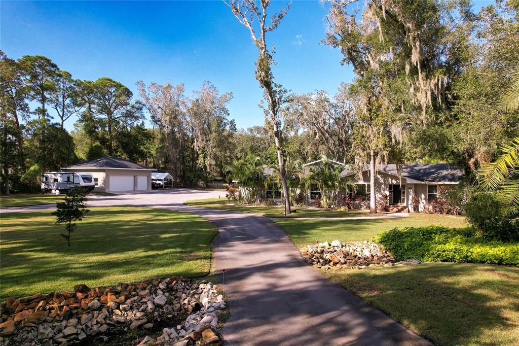 Driveway looking into property
