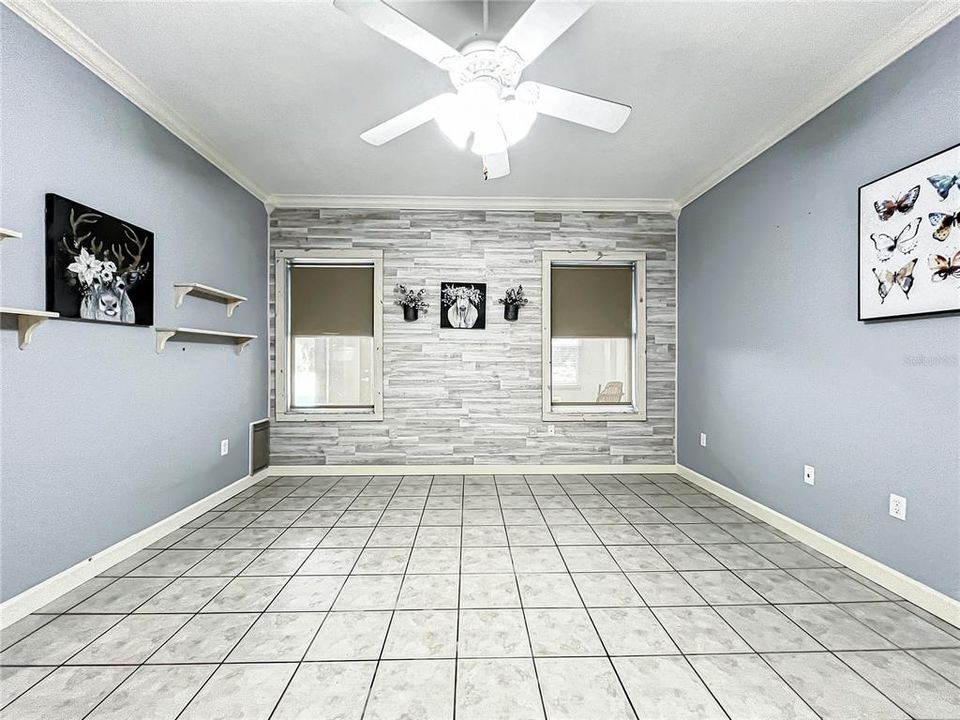 Beautiful finished wall in this second master bedroom