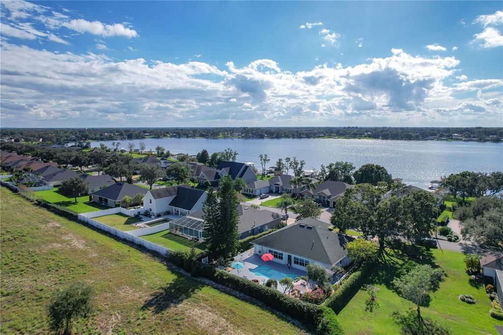 Aerial of the home and neighbors