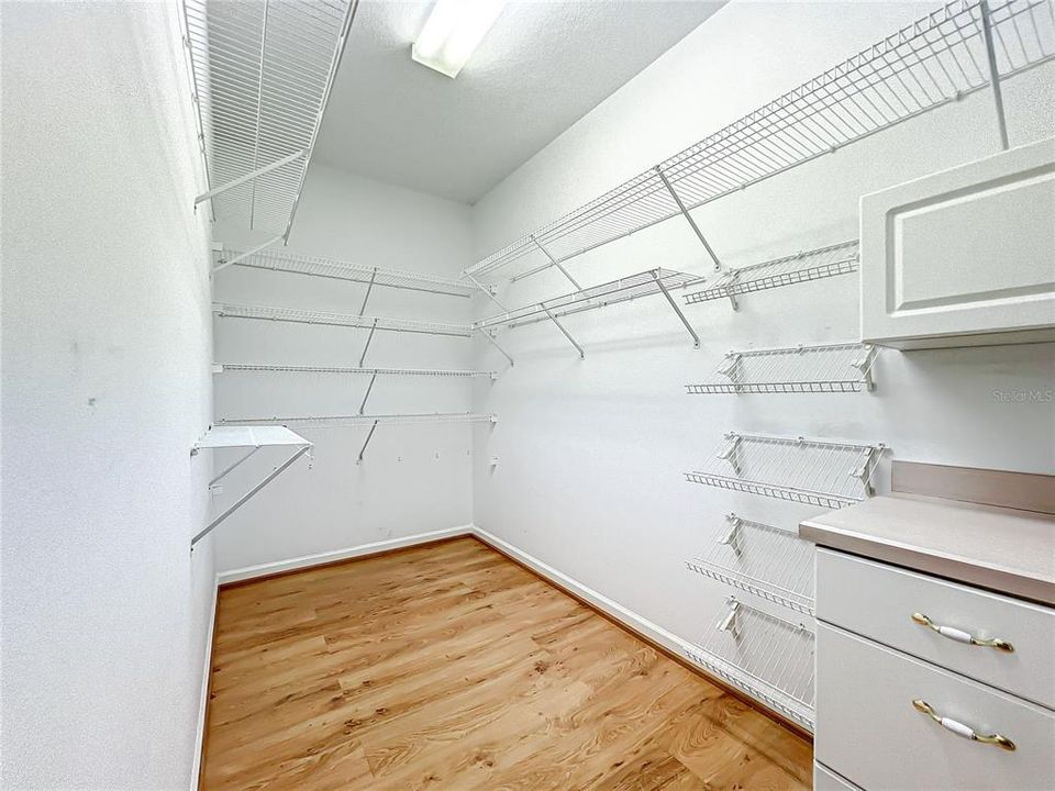 Oversized walk in closet right off the master bedroom