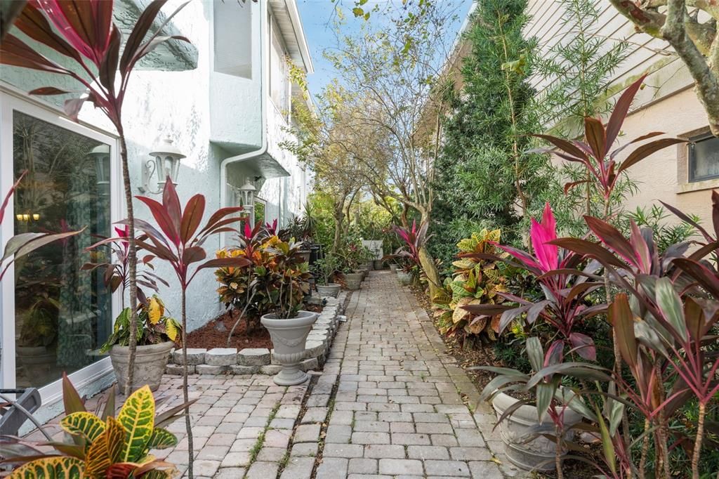 Adorable paved & landscaped walkways