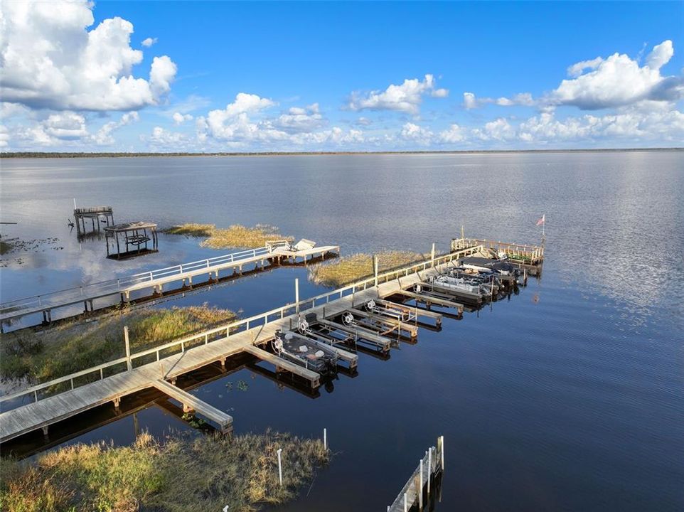 DRONE OF PIER AND BOAT SLIPS