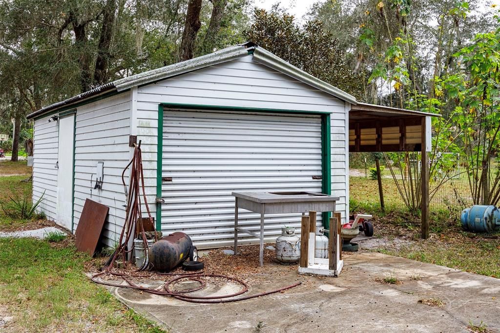 Storage shed with power