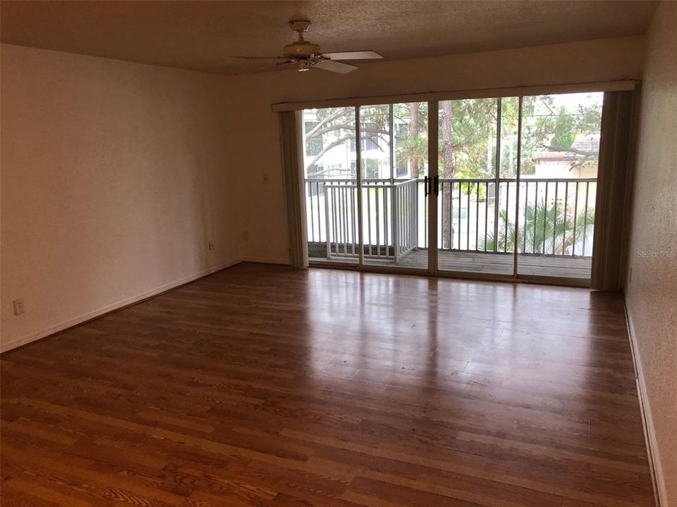 Living room with engineered hardwood floors