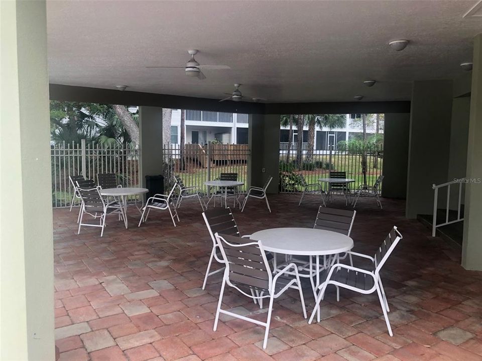 Seating area at pool