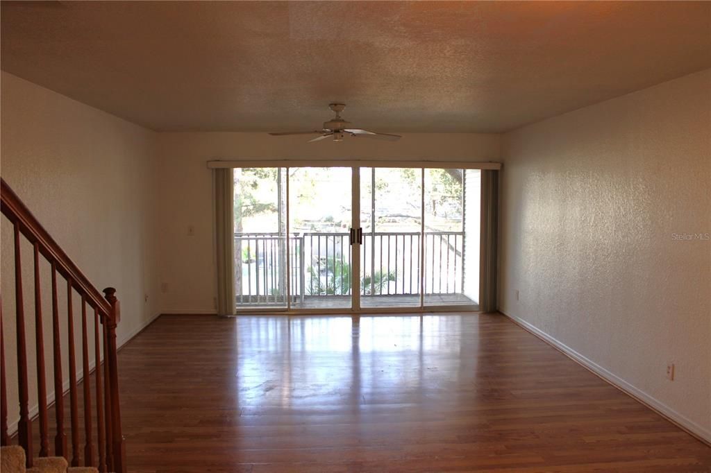 Living room with engineered hardwood floors