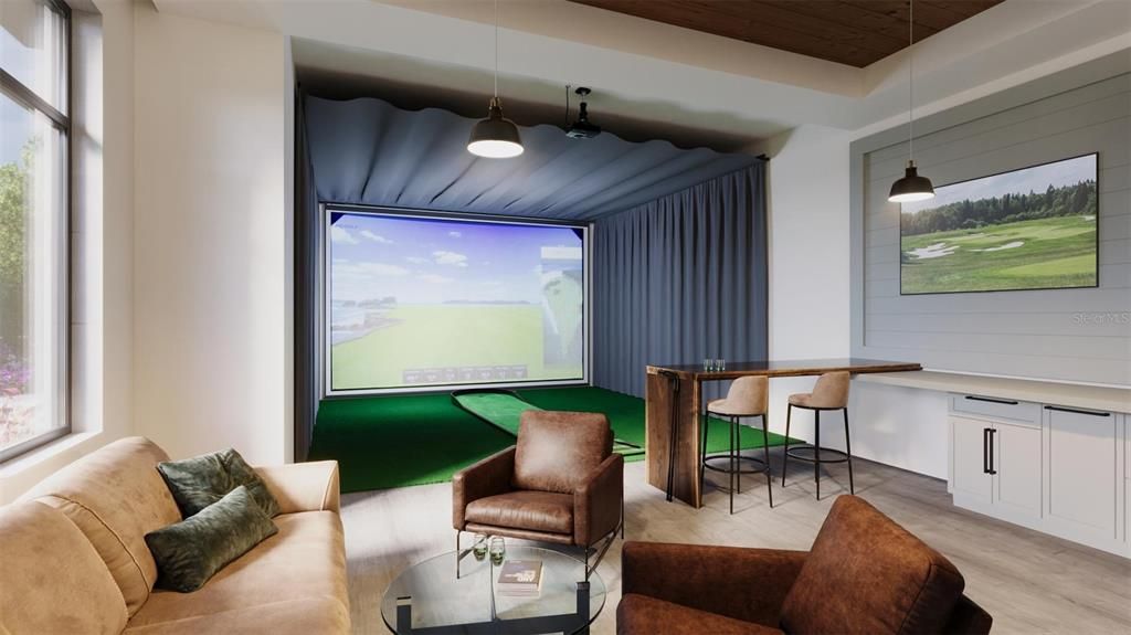 Golf simulator at 55+ community