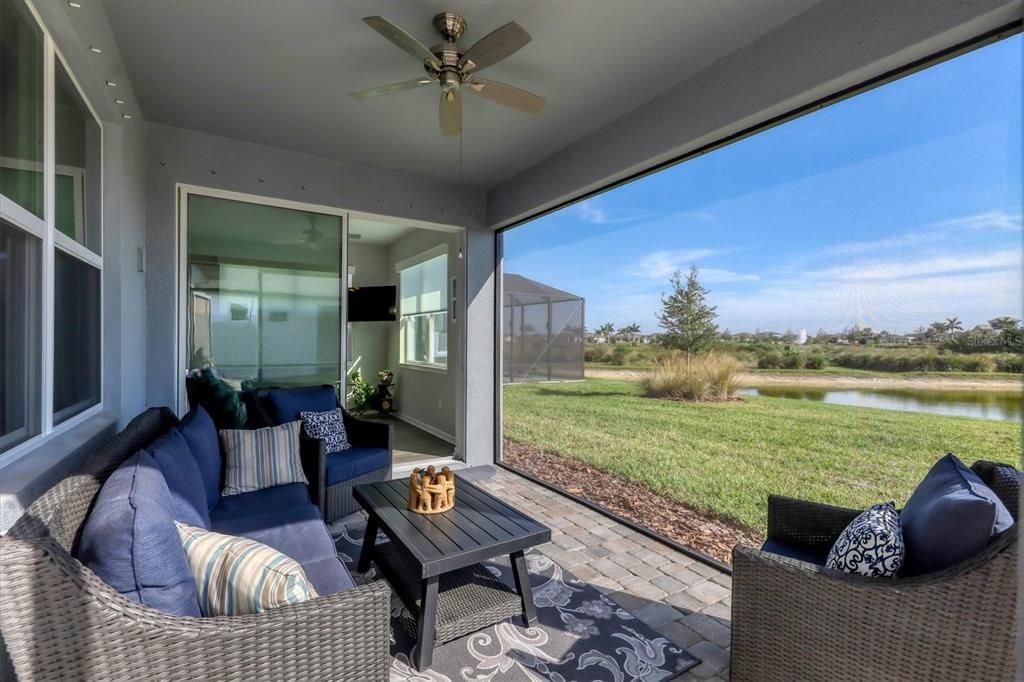 Love this solid screen that provides a serene view of water and conservation