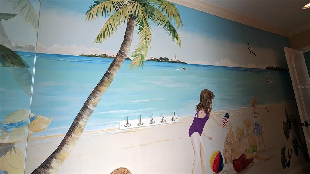 First floor bath wall mural