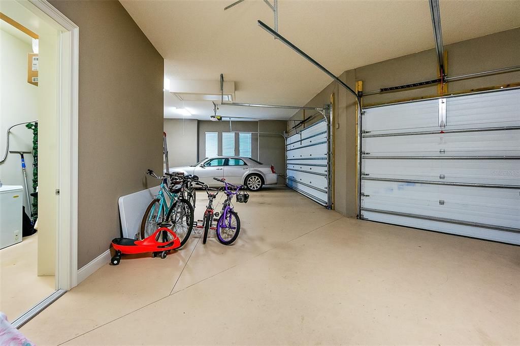 Spacious, oversized three car garage